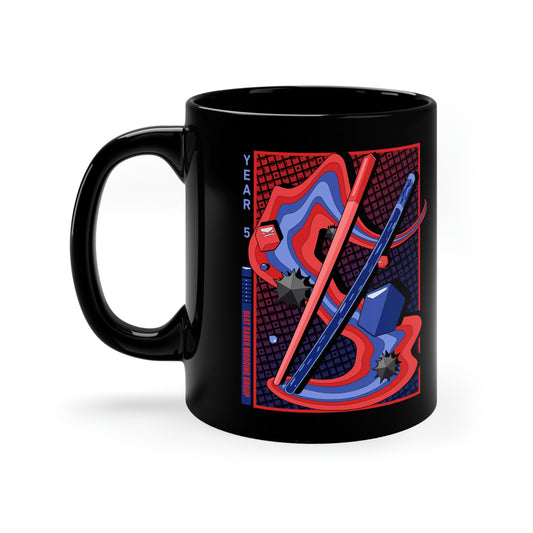 BSMG 5th Anniversary Black Ceramic Mug (Red/Blue)
