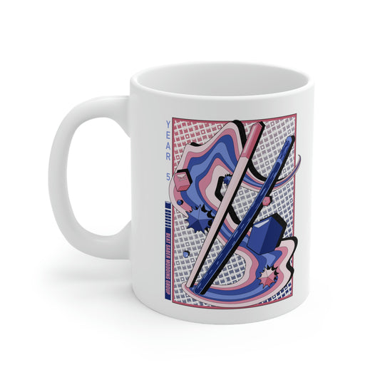 BSMG 5th Anniversary White Ceramic Mug (Pink/Blue)
